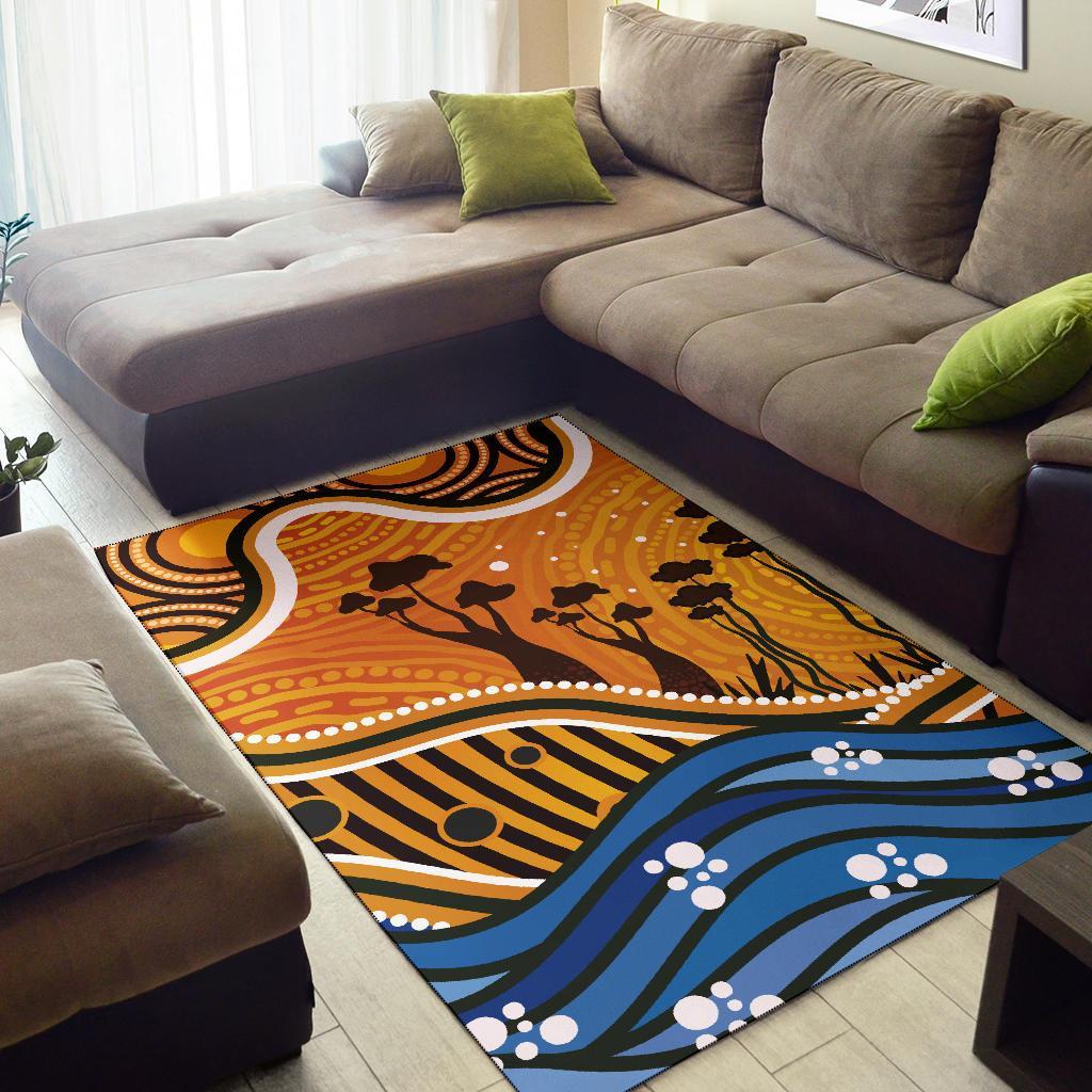 Aboriginal Area Rug - Boab Tree Dot Painting Art Vero2 - Vibe Hoodie Shop