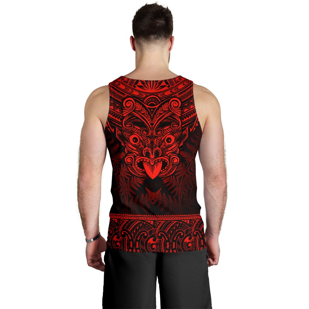 New Zealand Rugby Men's Tank Top Maori Haka - Silver Fern (Red) - Vibe Hoodie Shop