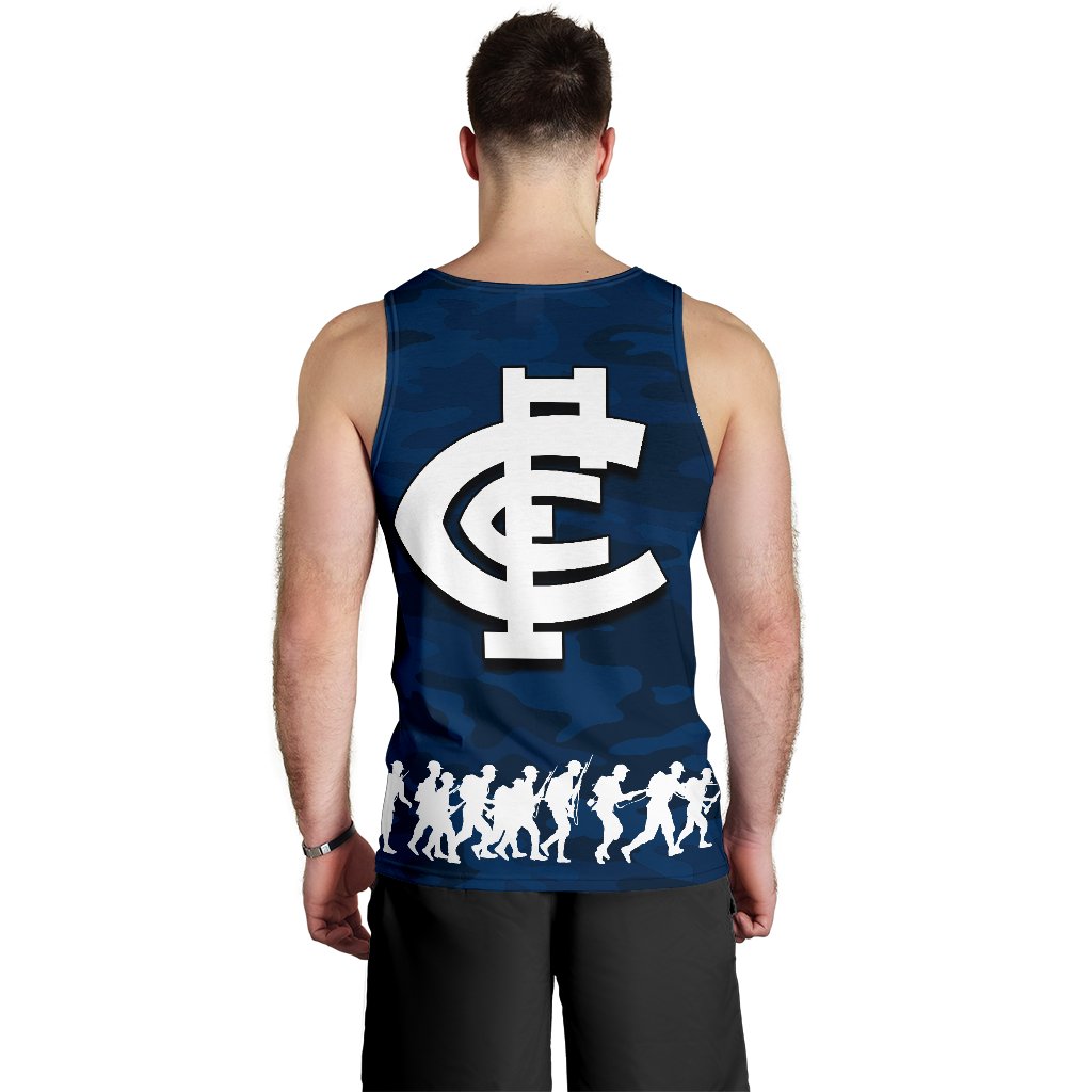 Carlton Blues Men's Tank Top ANZAC Day Army Patterns - Vibe Hoodie Shop