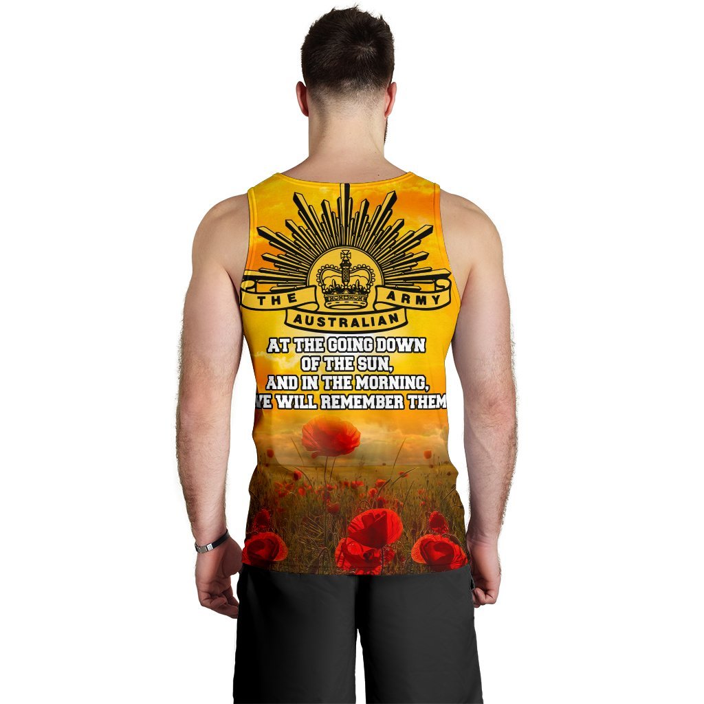 ANZAC Men's Tank Top - Lest We Forget Aboriginal Version - Vibe Hoodie Shop