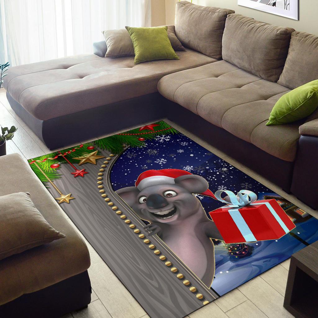 Christmas Area Rug - Fun Koala Christmas - - Vibe Hoodie Shop