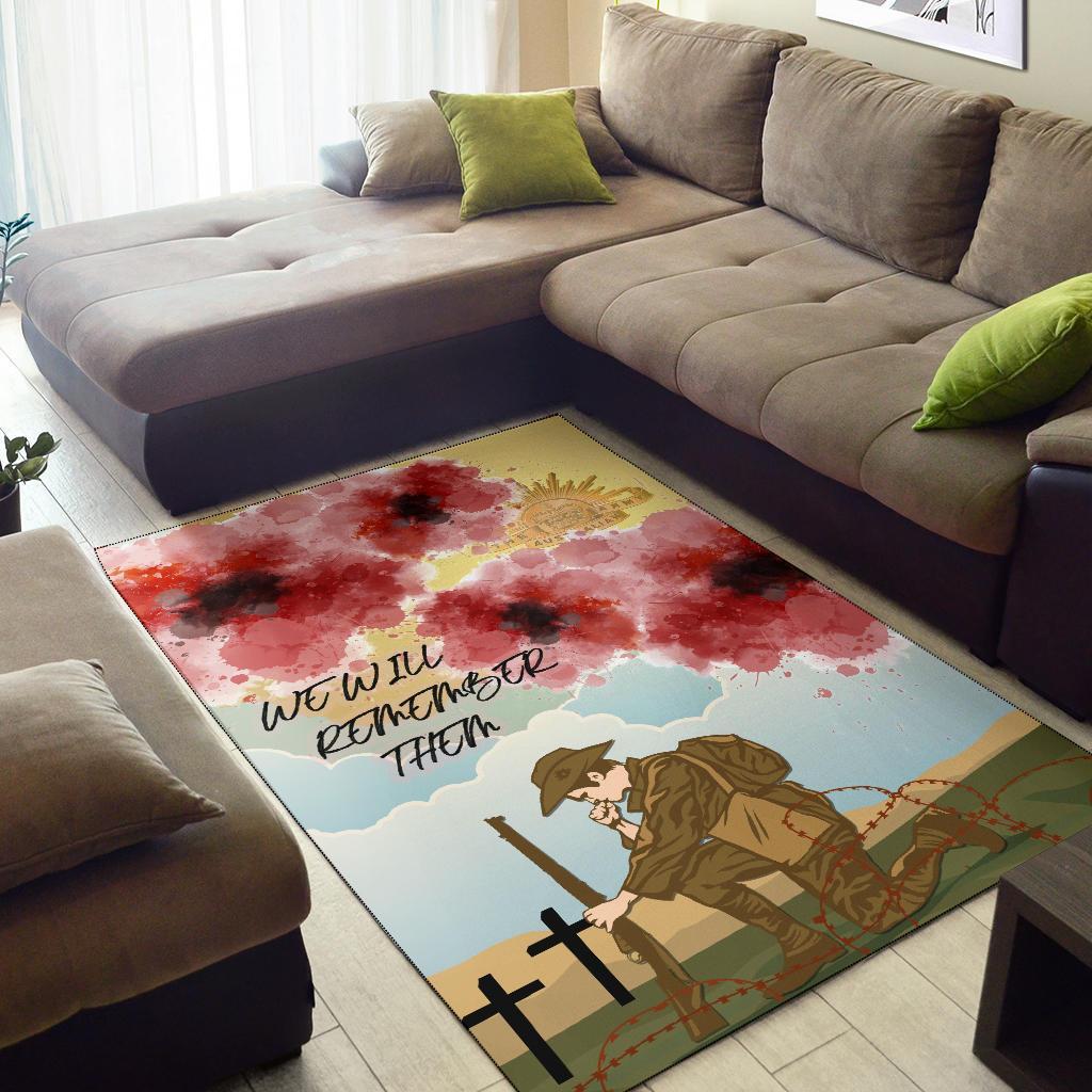 ANZAC Day Area Rug - We Will Remember Them - Vibe Hoodie Shop