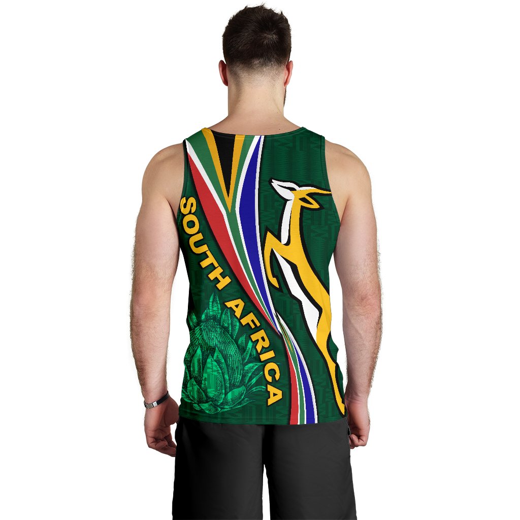 South Africa Men Tank Top Springboks Rugby Be Unique - Green - Vibe Hoodie Shop