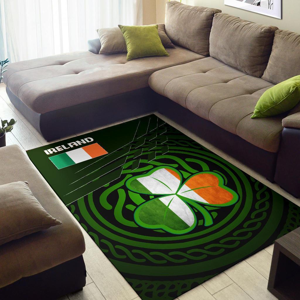 Ireland Area Rug - Ireland Symbol With Celtic Patterns - Vibe Hoodie Shop