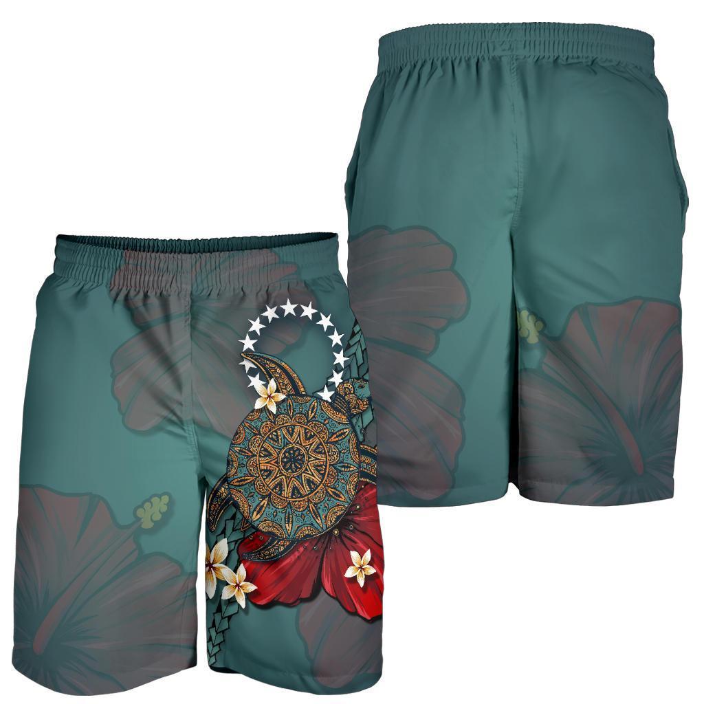 Cook Islands Shorts Men - Blue Turtle Tribal - Vibe Hoodie Shop