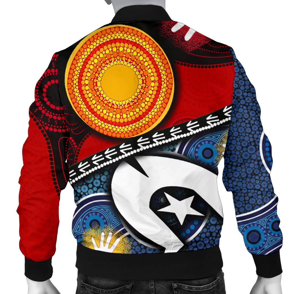 Bomber Jacket - Australian NAIDOC Aboriginal and Torres Strait Islands Flags - Vibe Hoodie Shop