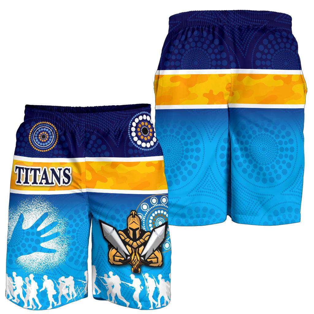 Gold Coast Men Shorts Titans Gladiator ANZAC Day 2021 Version - Indigenous - Vibe Hoodie Shop