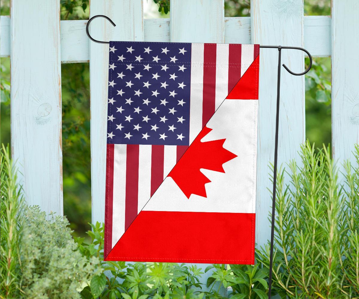 Us Flag With Canada Flag - Vibe Hoodie Shop