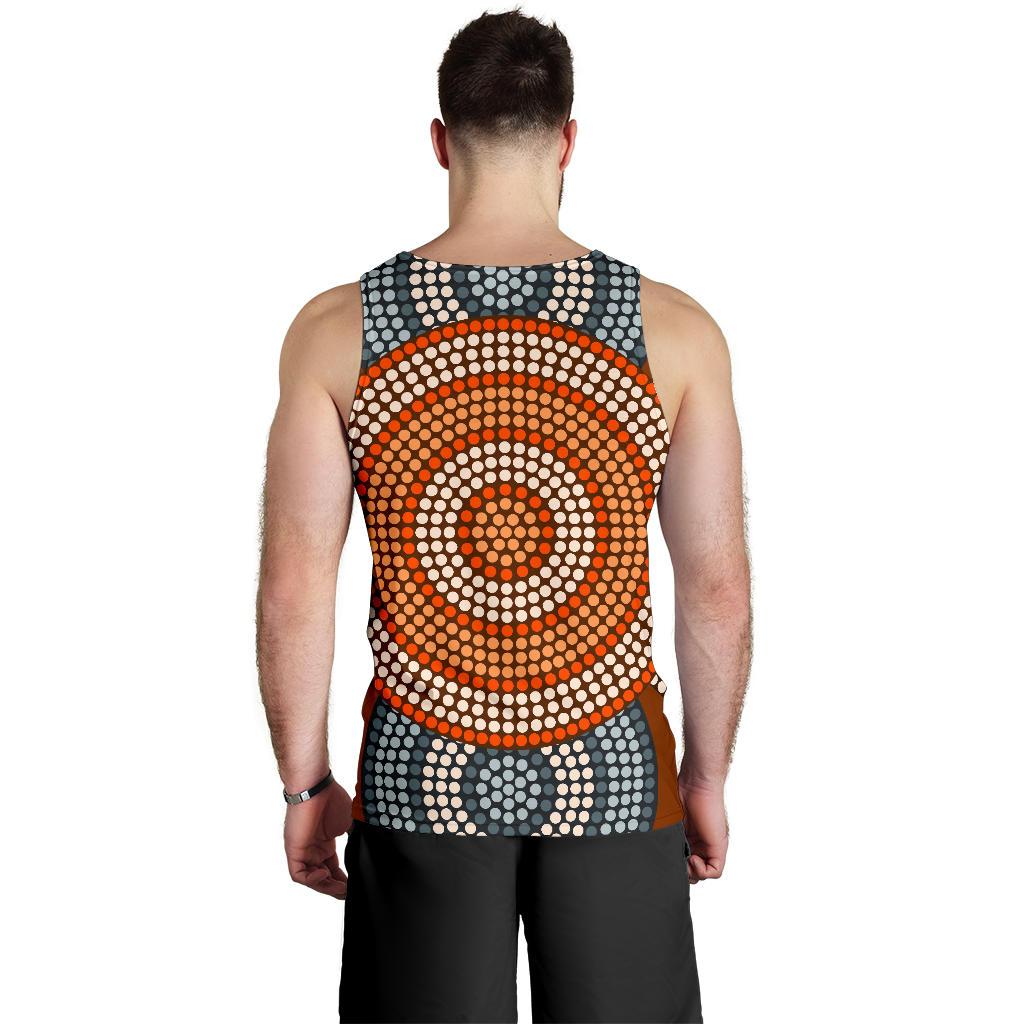 Men Tank Top - Aboriginal Dot Painting Mens Tank Ver05 - Vibe Hoodie Shop