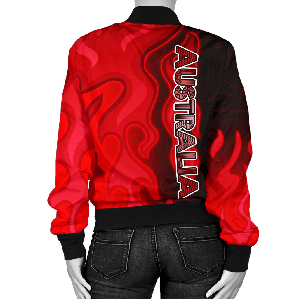 Bomber Jacket - Aboriginal Patterns Jacket Sun Australia Flame - Women - Vibe Hoodie Shop