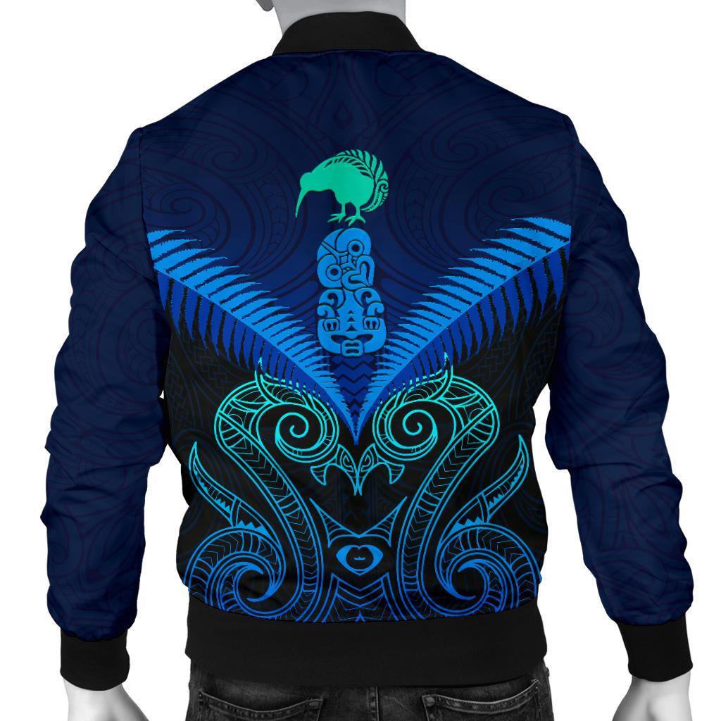 Maori Manaia New Zealand Men Bomber Jacket Blue - Vibe Hoodie Shop