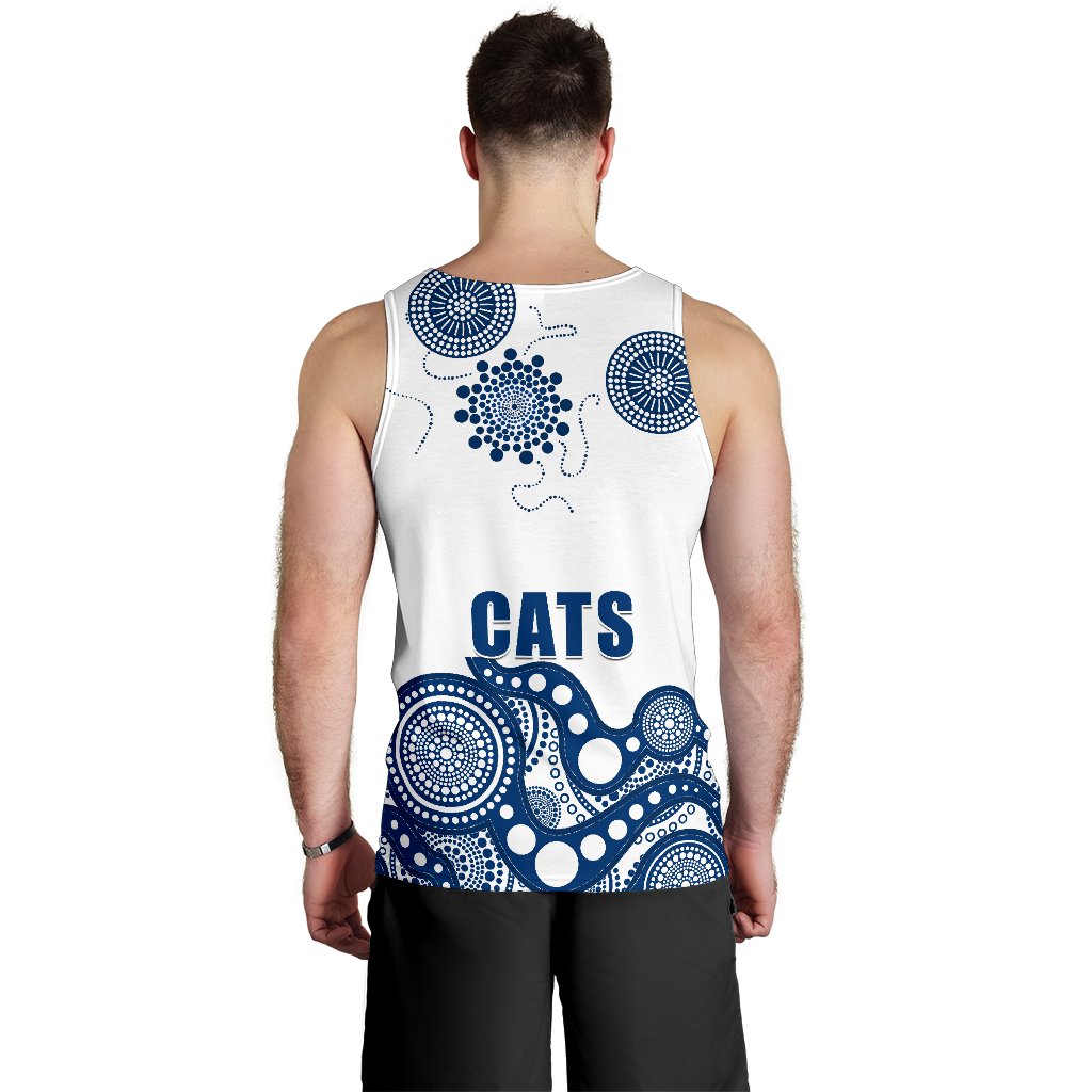 Cats Men Tank Top Geelong Indigenous - Vibe Hoodie Shop