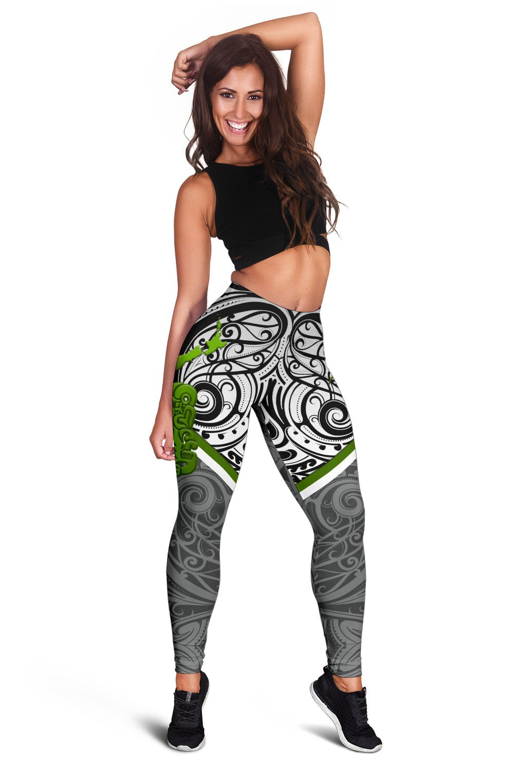 New Zealand Maori Rugby Women Leggings Pride Version - Gray - Vibe Hoodie Shop