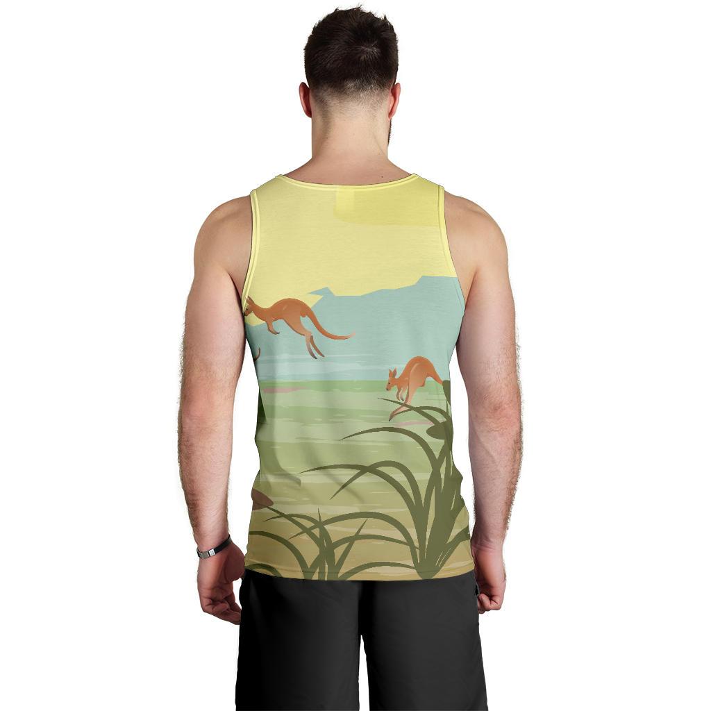 Men Tank Top - Kangaroo Mens Tank Uluru - Vibe Hoodie Shop