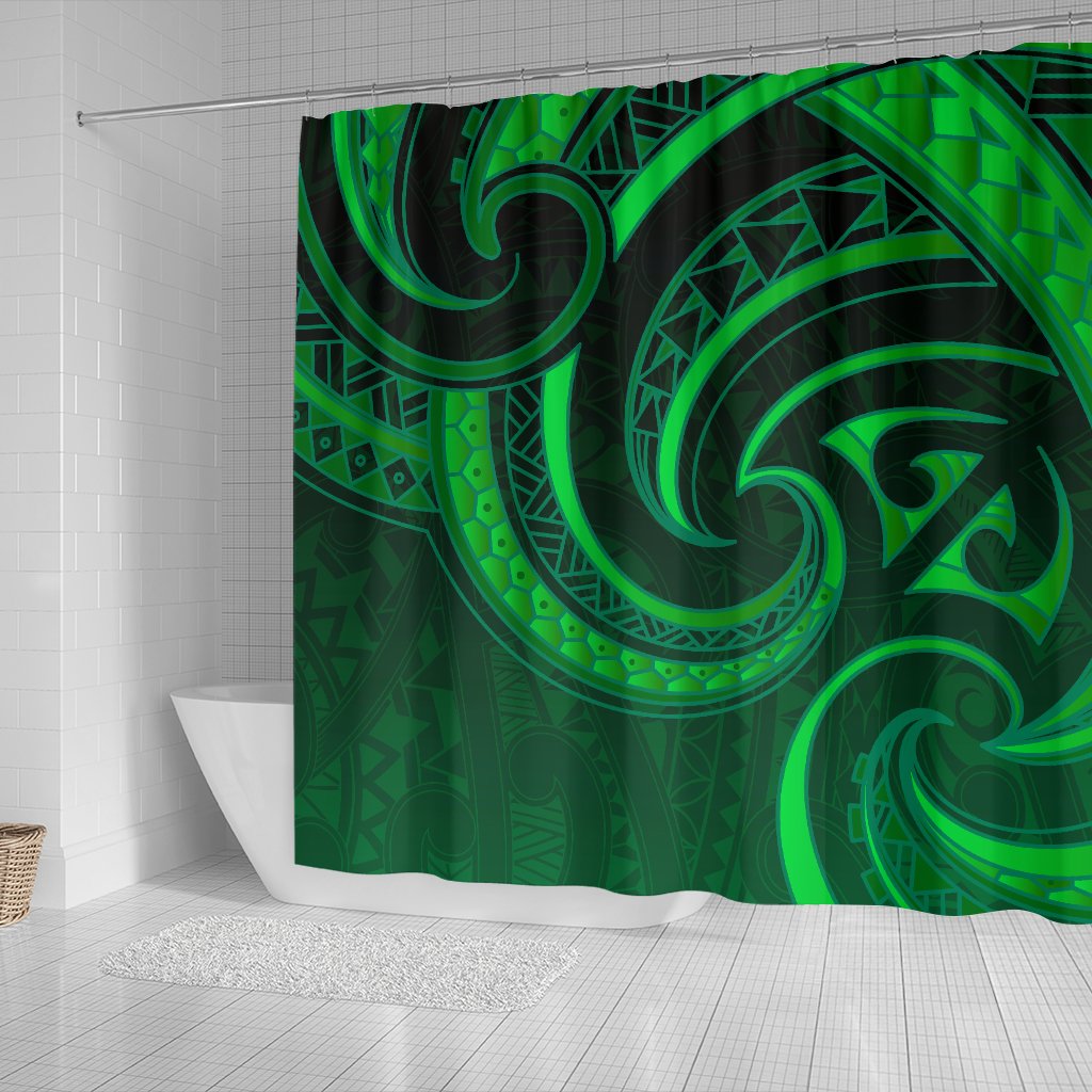 new-zealand-maori-mangopare-shower-curtain-polynesian-green