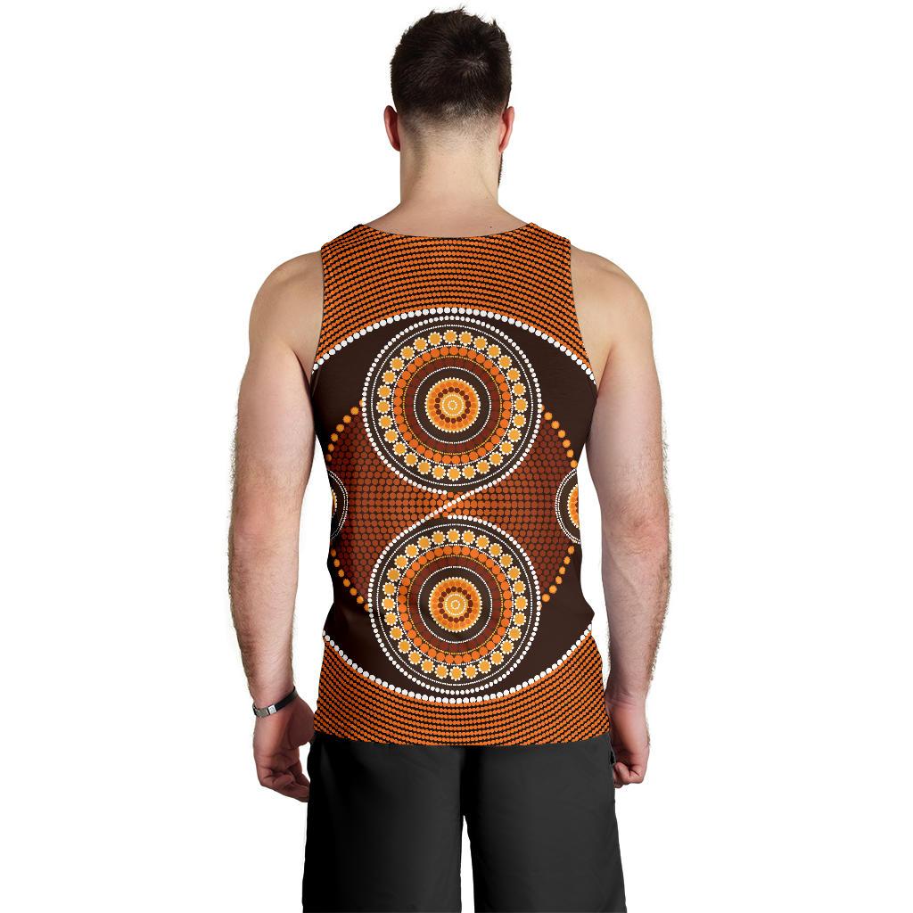 Men Tank Top - Aboriginal Dot Painting Mens Tank Ver10 - Vibe Hoodie Shop