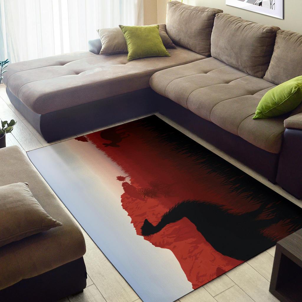 Area Rug - Australian Nature with Emu and Kangaroo - Vibe Hoodie Shop