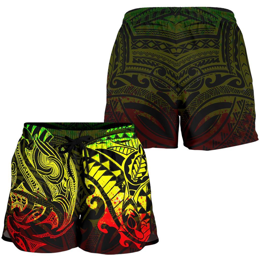 new-zealand-all-over-print-womens-shorts-maori-polynesian-tattoo-reggage