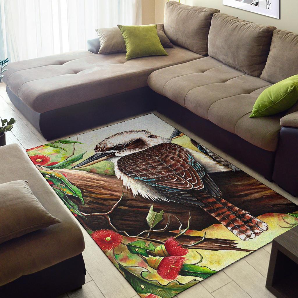 Area Rug - Kookaburra with Waratah - Vibe Hoodie Shop