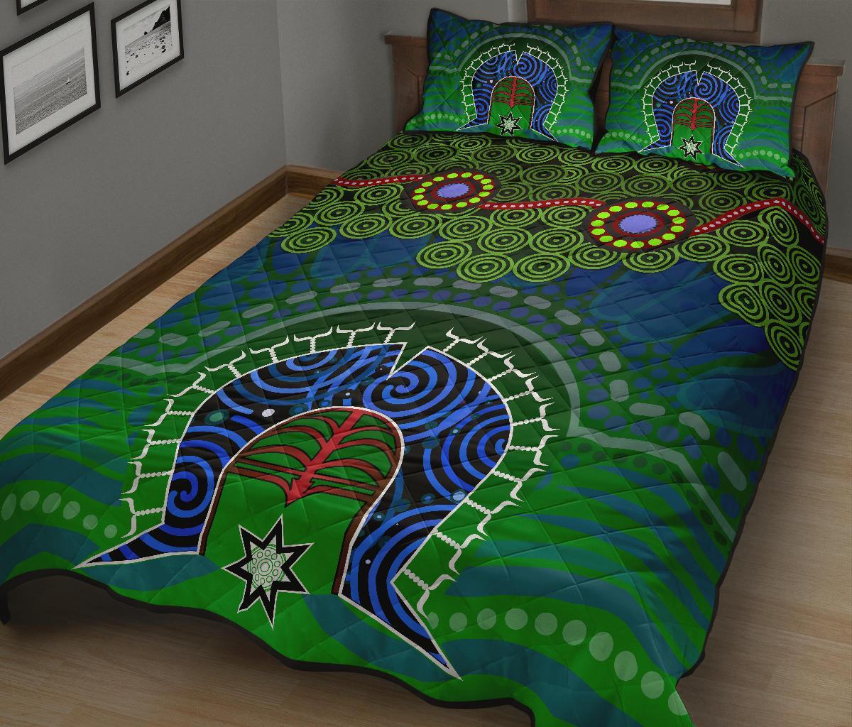 Torres Strait Quilt Bed Set - Dhari And Dot Patterns - Vibe Hoodie Shop