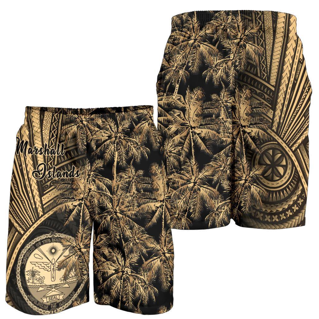 Marshall Islands Men's Shorts Polynesian With Coconut Tree - Vibe Hoodie Shop