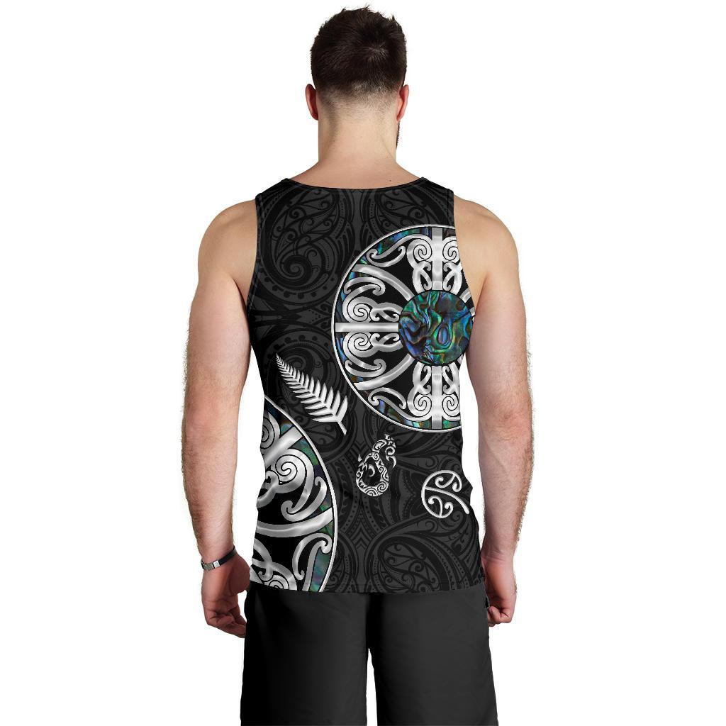 New Zealand Aotearoa Men Tank Top, Maori Mangopare Paua Shell - Vibe Hoodie Shop