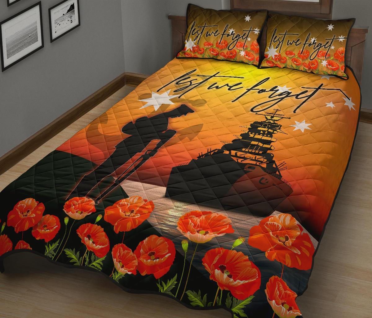 ANZAC Quilt Bed Set - Australian Navy ANZAC - Vibe Hoodie Shop