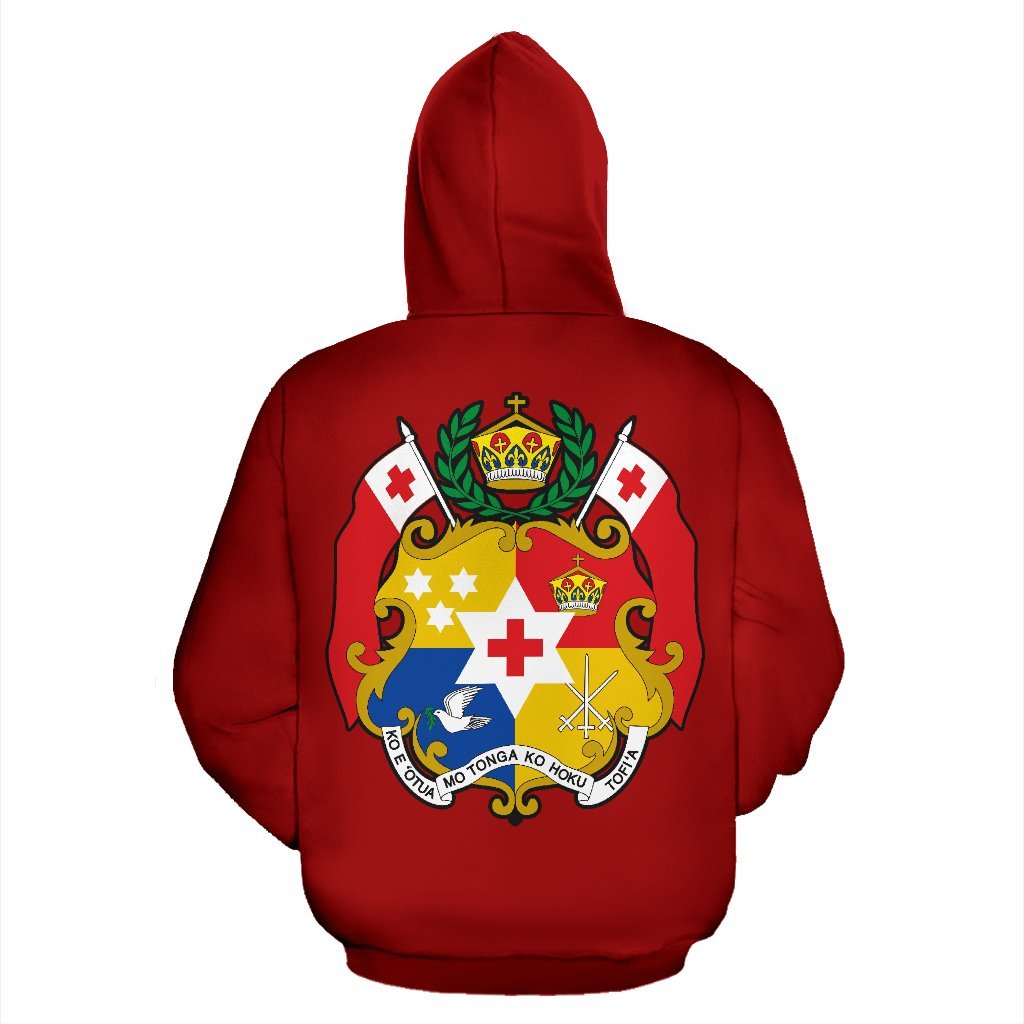 Tonga Coat Of Arms Hoodie - Warrior Style 02 - Vibe Hoodie Shop