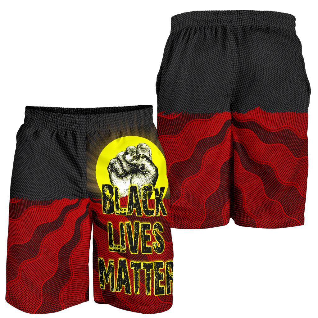 Men's Shorts, Aboriginal Black Lives Matter Sun Dot Painting - Vibe Hoodie Shop