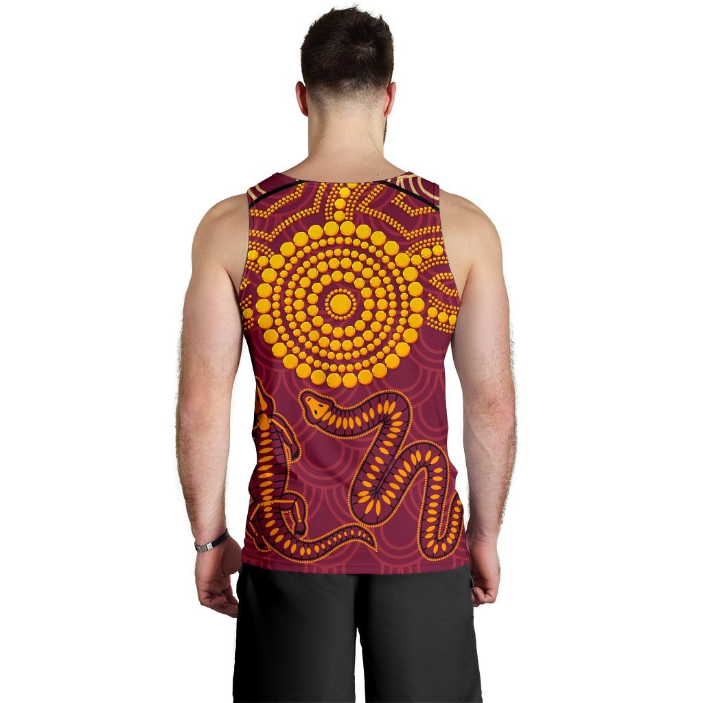 Aboriginal men's Tank Top - Aboriginal Snake And Alligator - Vibe Hoodie Shop