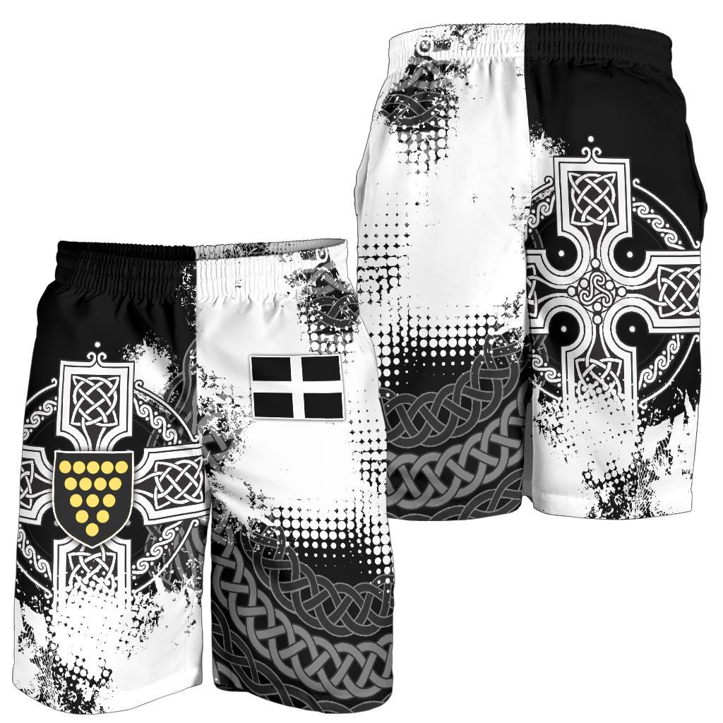 Cornwall Men's Shorts - Cornwall Celtic Cross - Vibe Hoodie Shop