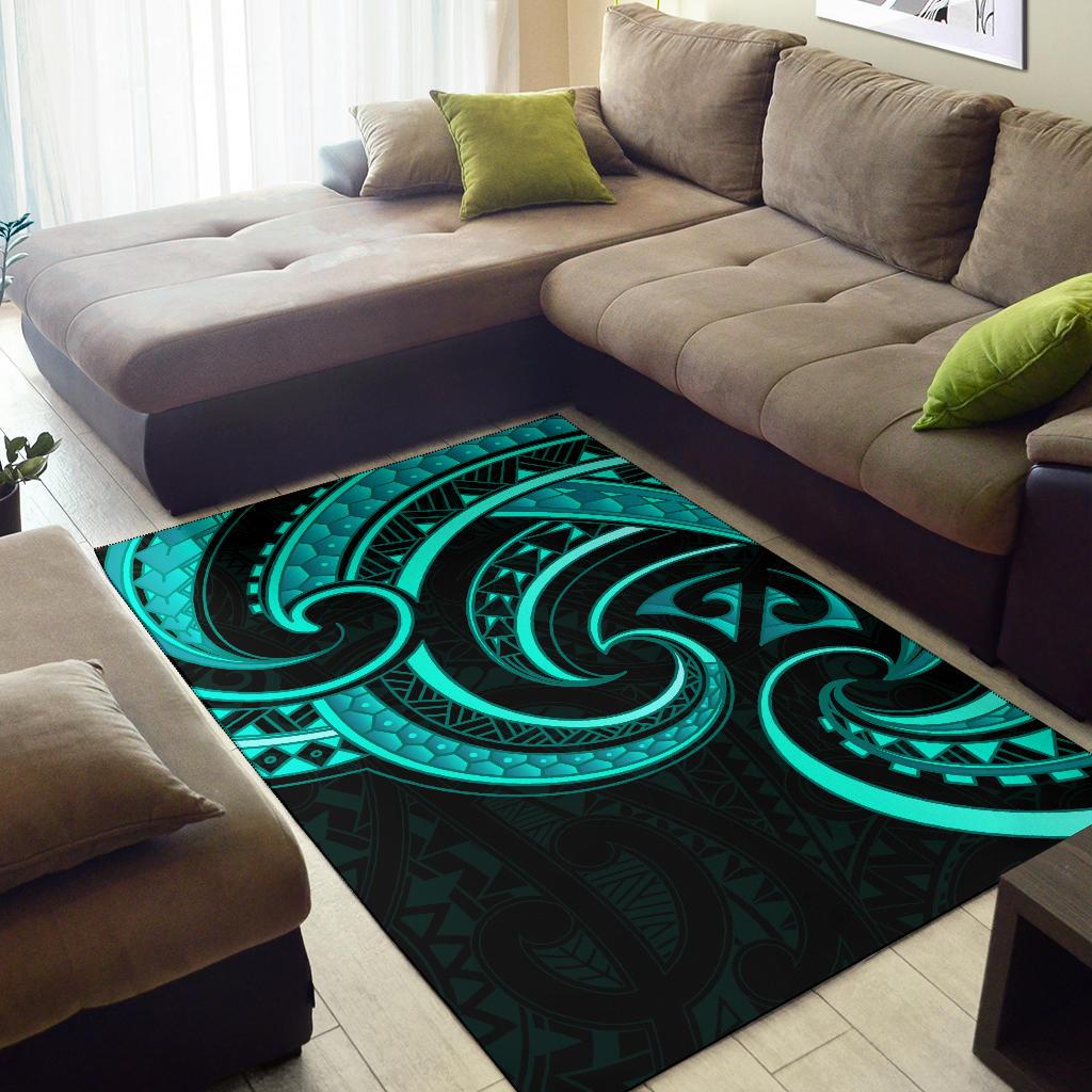 New Zealand Maori Mangopare Area Rug Polynesian - Turquoise - Vibe Hoodie Shop