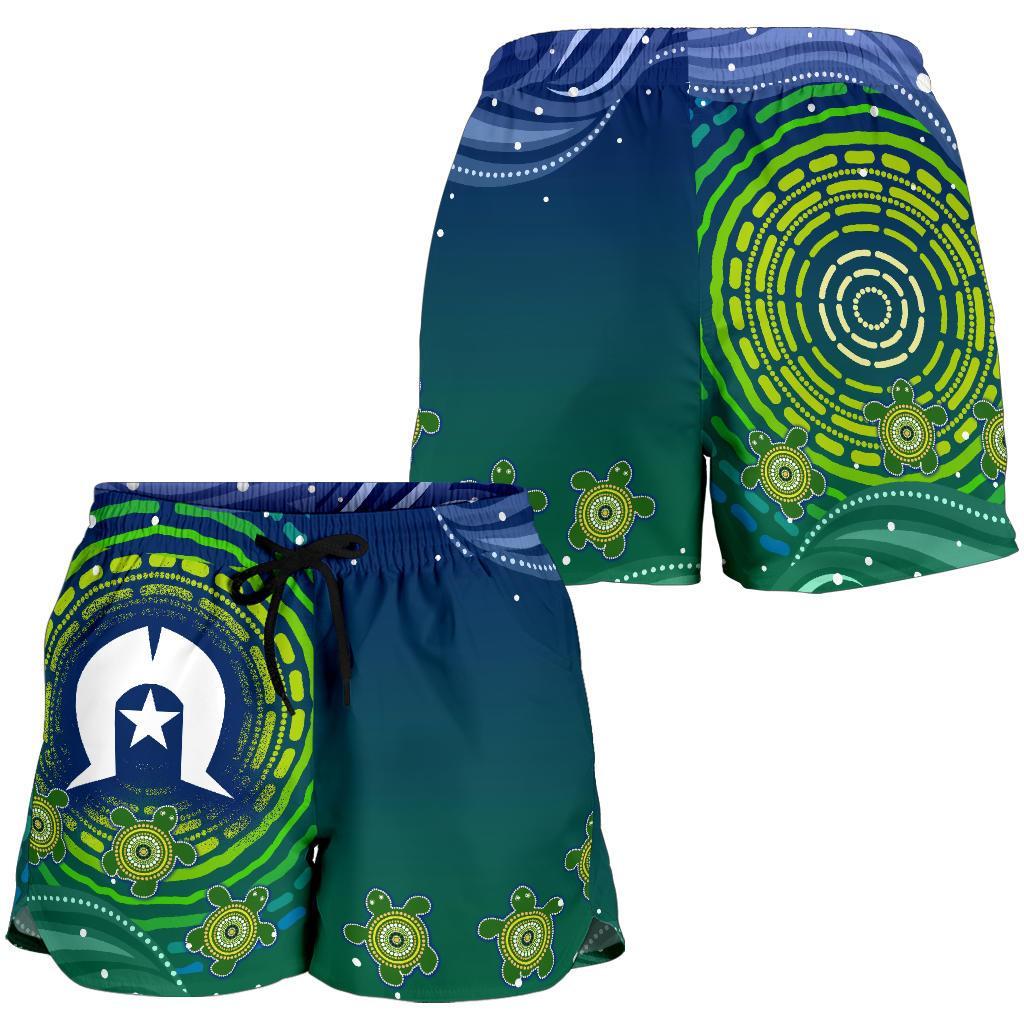 torres-strait-islanders-womens-shorts-aboriginal-turtle