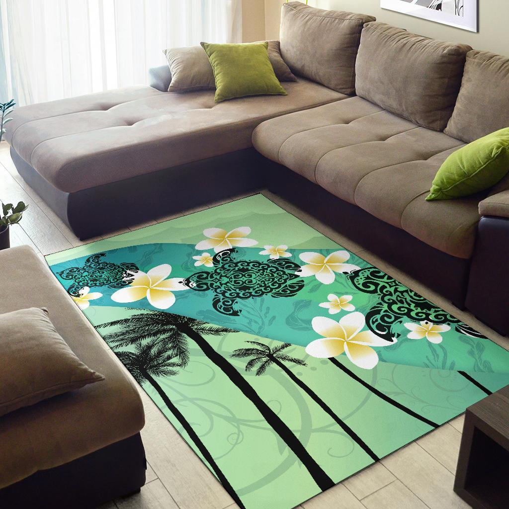 Turtle Plumeria Area Rug - Vibe Hoodie Shop