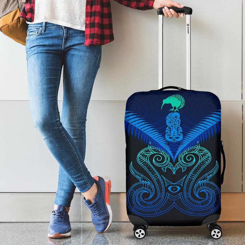 Maori Manaia New Zealand Luggage Covers Blue - Vibe Hoodie Shop