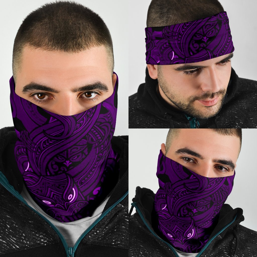 New Zealand Bandana 3 Pack, Maori Gods Tumatauenga (God of War) - Purple - Vibe Hoodie Shop