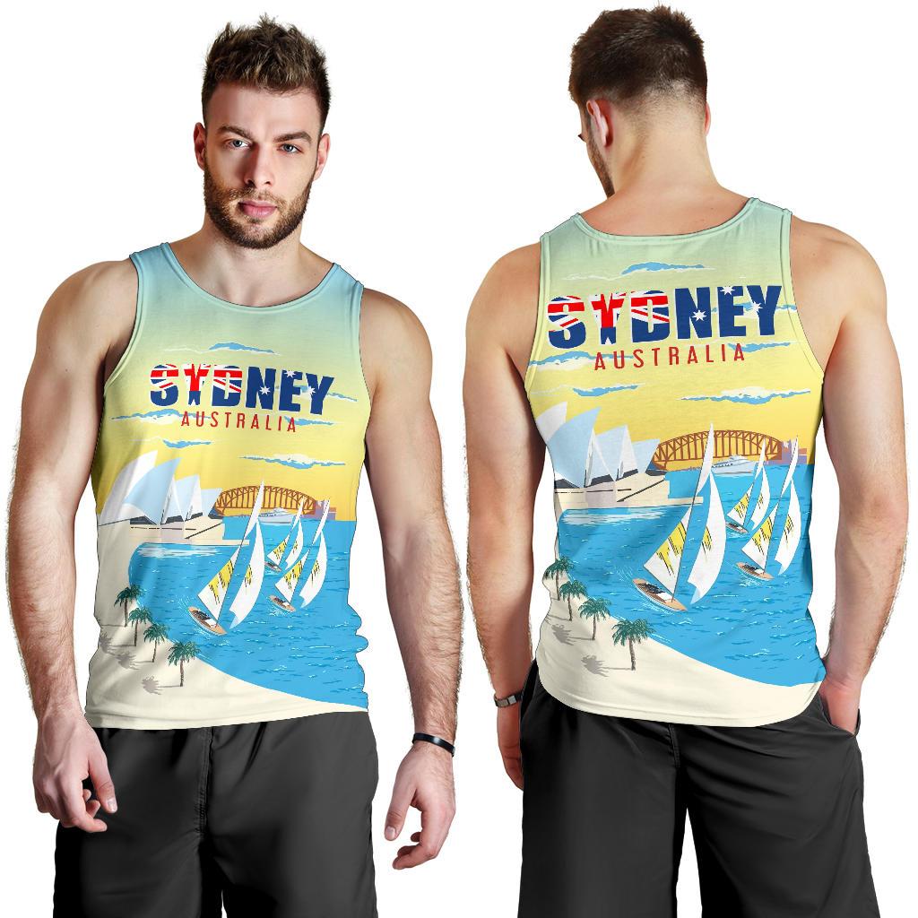 Men Tank Top - Sydney Mens Tank Sydney Opera Sailing - Vibe Hoodie Shop