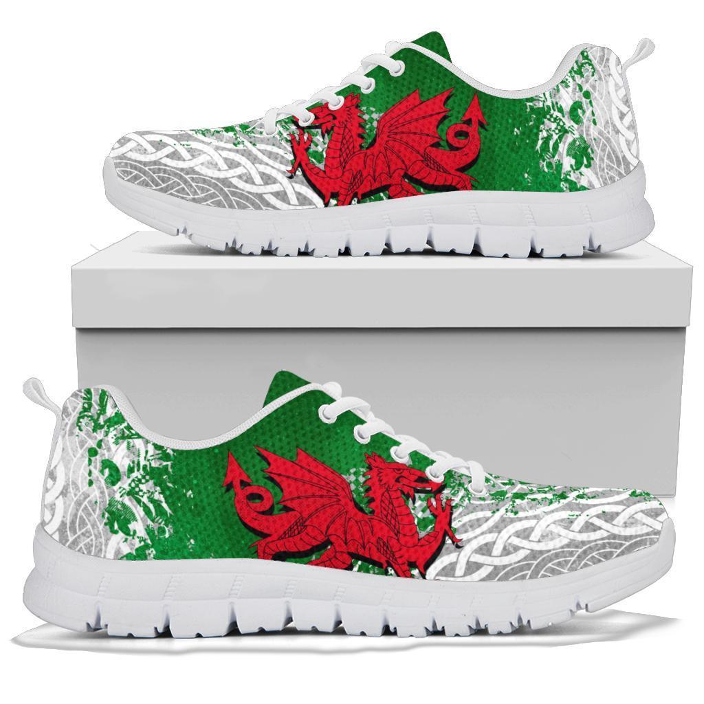 Wales Celtic Sneakers - Grunge Dragon - Vibe Hoodie Shop