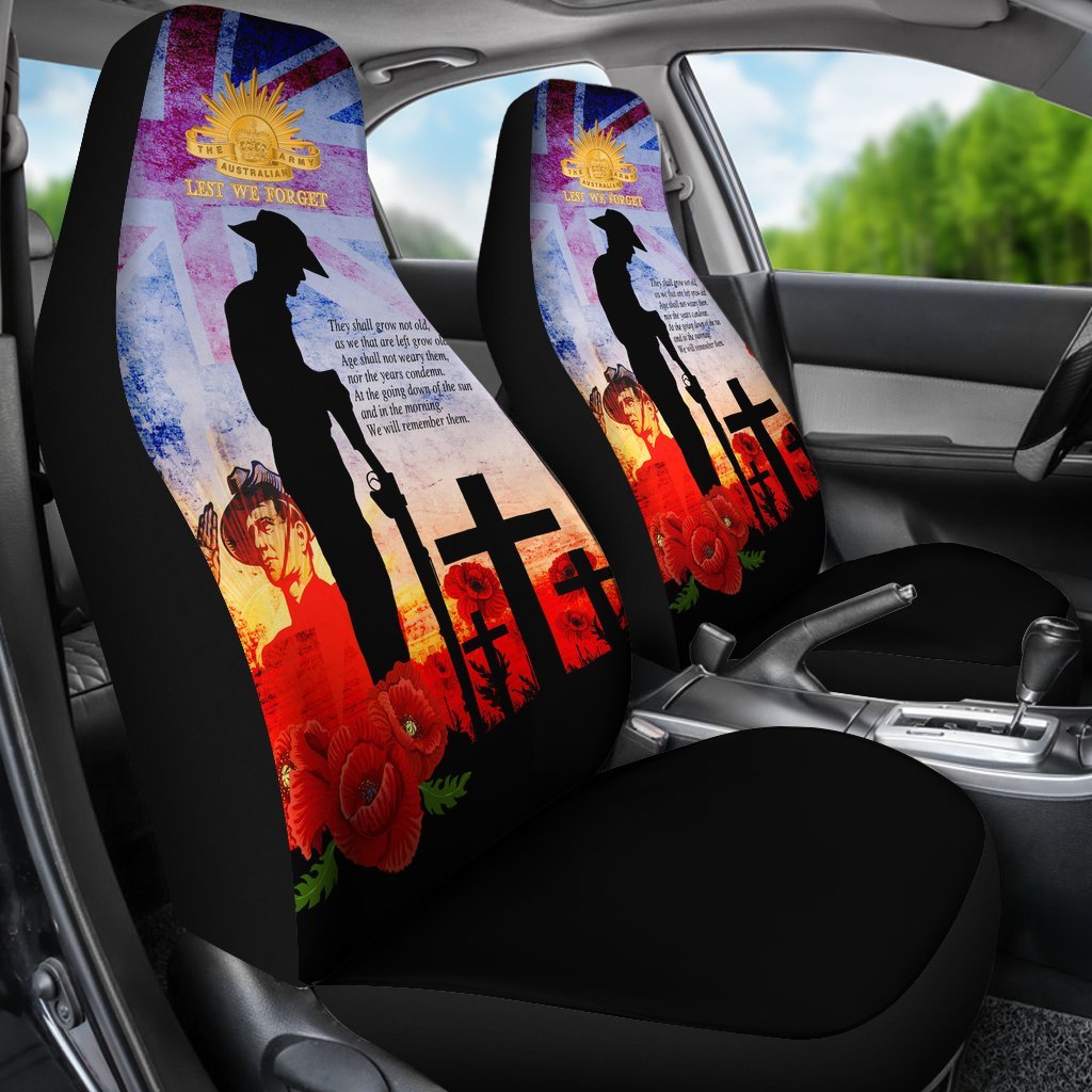 ANZAC Car Seat Covers - ANZAC 2020 Lest We Forget The Australian Army - Vibe Hoodie Shop