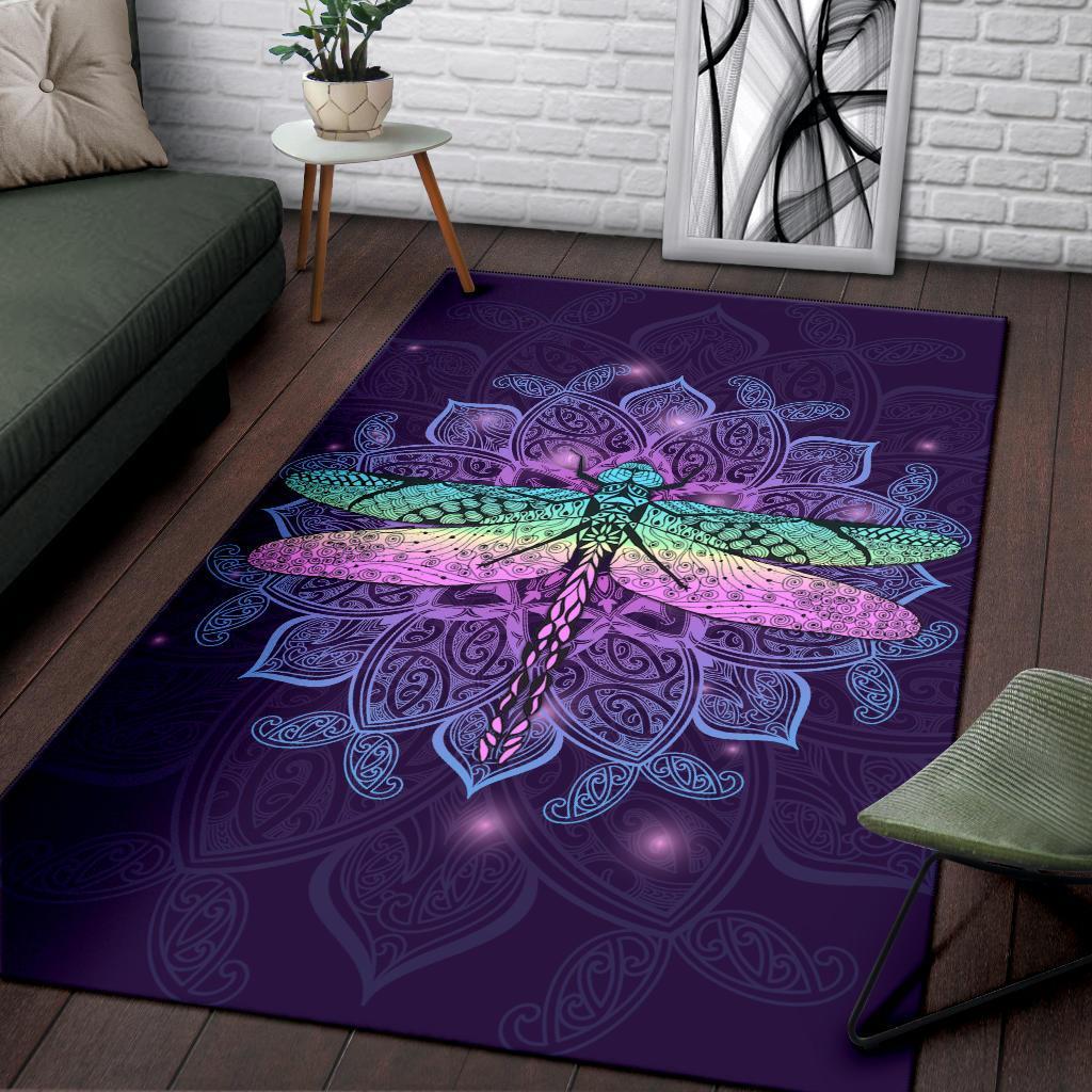 Maori Mandala Dragonfly Area Rug - Vibe Hoodie Shop