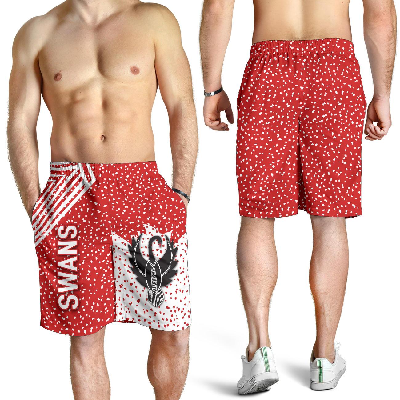 Sydney Men Shorts Indigenous Swans - Vibe Hoodie Shop