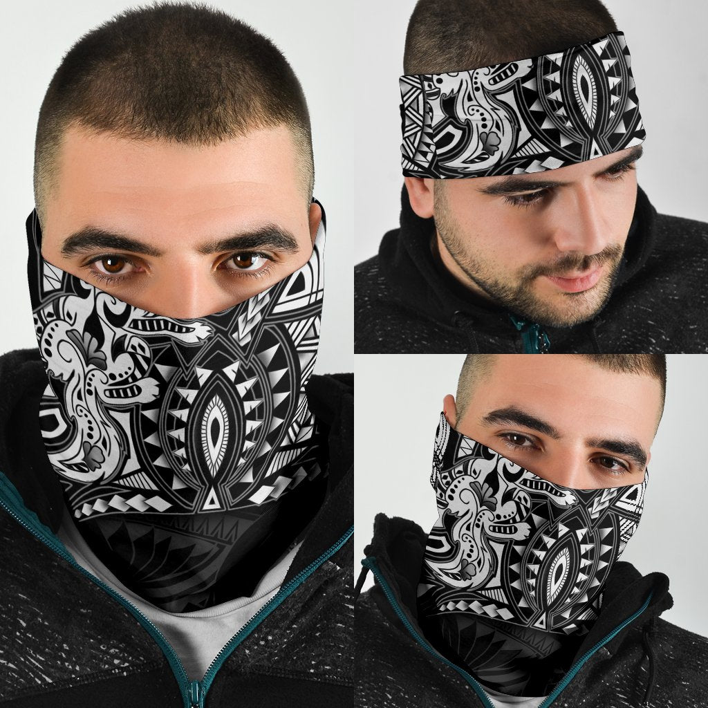 New Zealand Wolf Maori Tattoo Bandana - White - Vibe Hoodie Shop