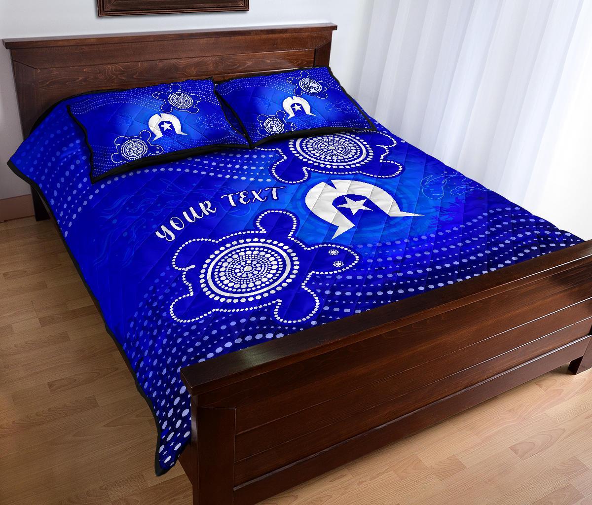 Custom Torres Strait Islanders Quilt Bed Sets - Torres Symbol With Indigenous Turtle - Vibe Hoodie Shop