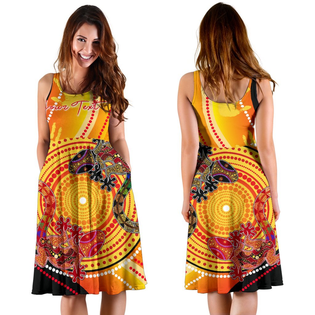 aboriginal-personalised-womens-dress-couple-aboriginal-lizards