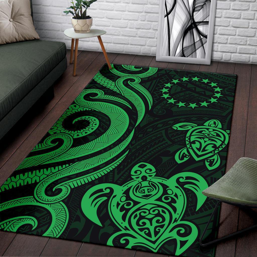 Cook Islands Area Rug - Green Tentacle Turtle - Vibe Hoodie Shop