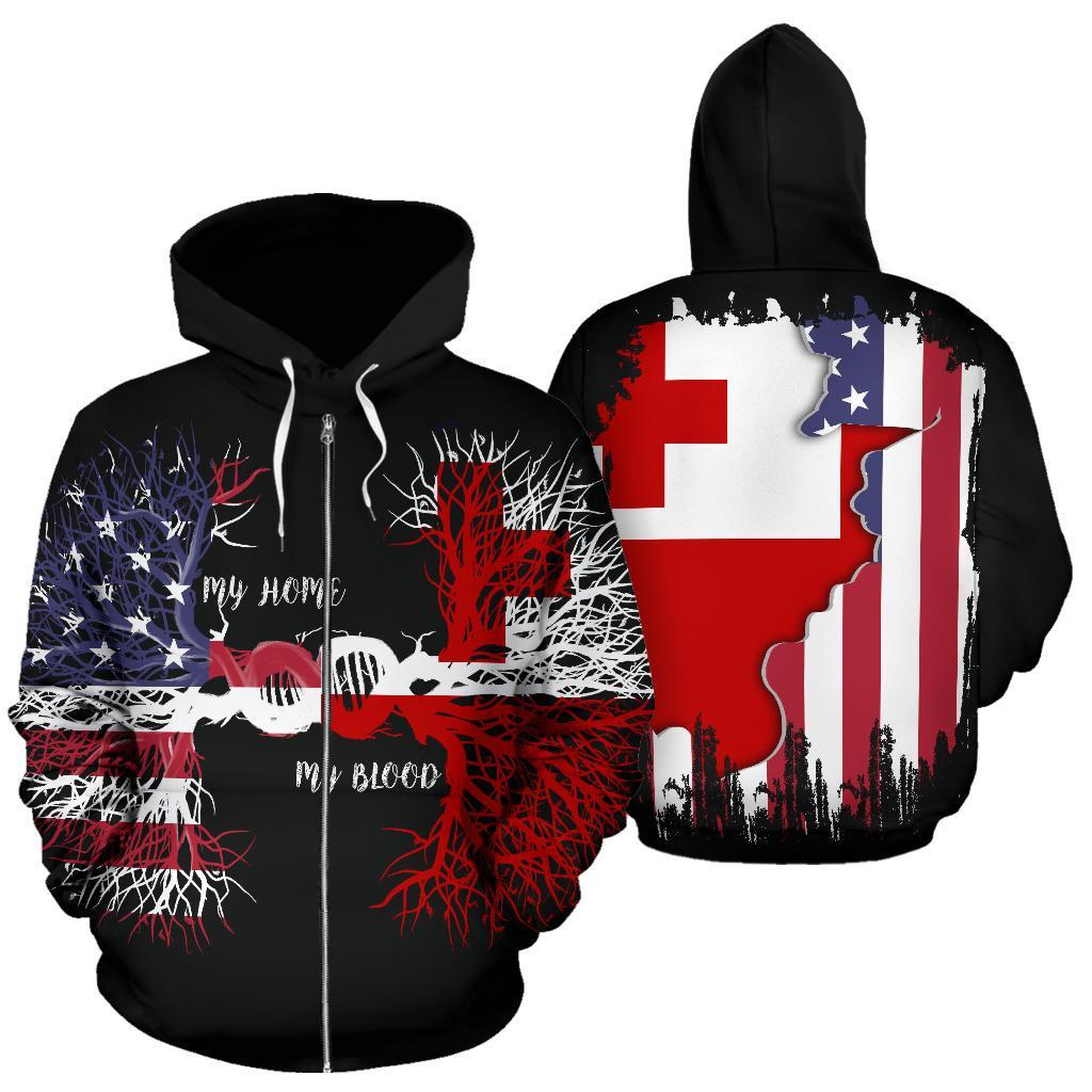 American Grown Tonga Root Dna Zip Hoodie - Vibe Hoodie Shop