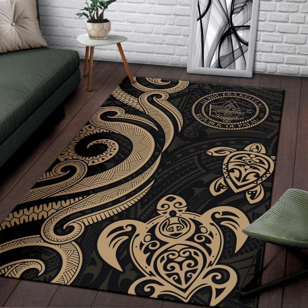 Palau Area Rug - Gold Tentacle Turtle - Vibe Hoodie Shop