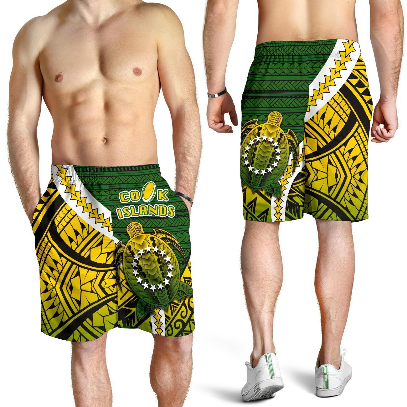 Cook Islands Men Shorts Style Turtle Rugby - Vibe Hoodie Shop