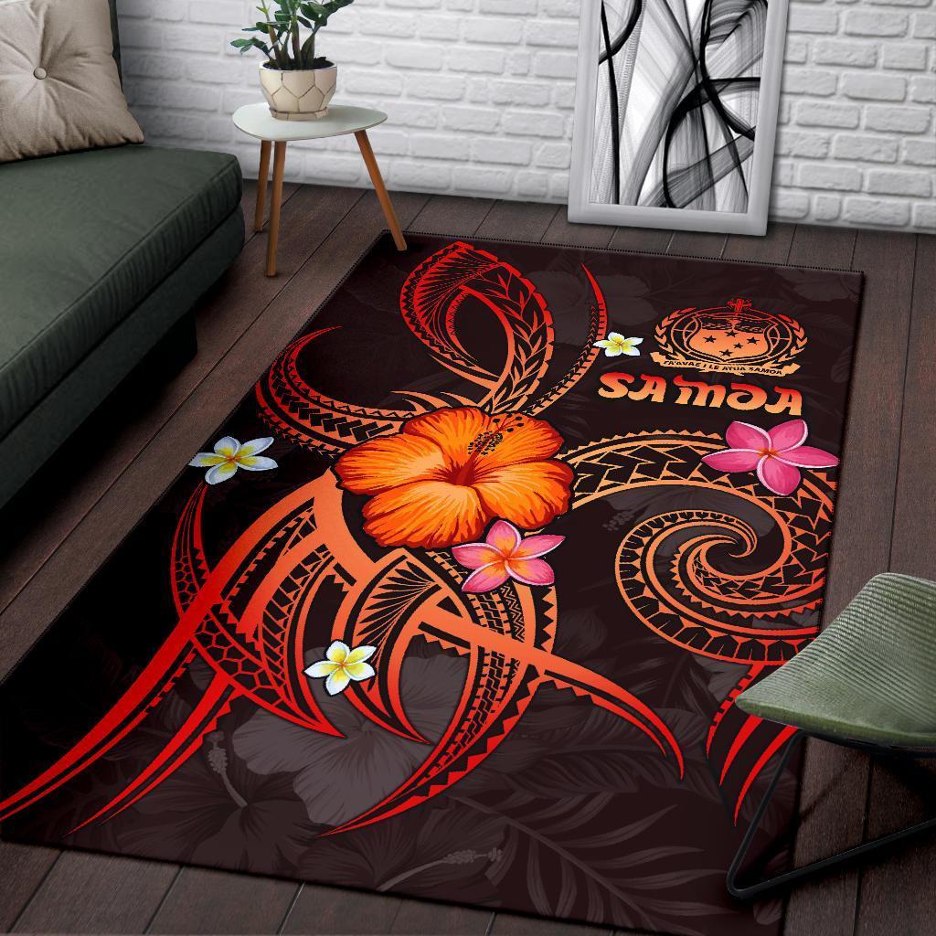 Polynesian Hawaii Area Rug - Legend of Samoa (Red) - Vibe Hoodie Shop