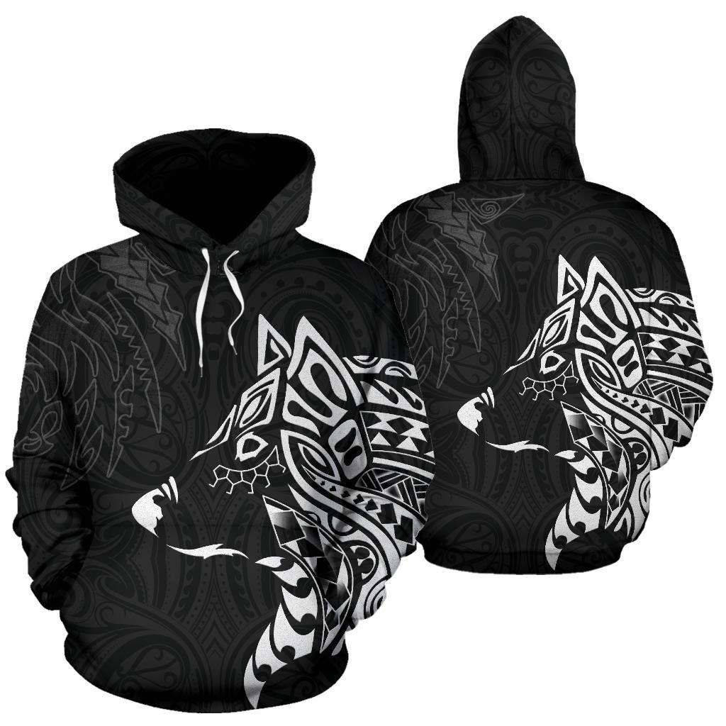 New Zealand Maori Tattoo Hoodie, Wolf Tattoo Pullover Hoodie 02 - Vibe Hoodie Shop